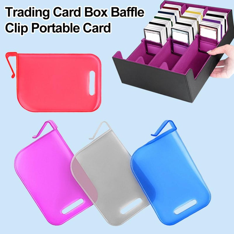 Card Box Dividers, 5pcs PP Plastic Trading Card Box Baffle Clip Storage & Organization Dividers for Multi-Layer Cards Boxes (Gray) - Image 3